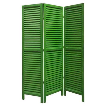 Screen Gems 3 Panel Shutter Room Divider SG-237 GREEN